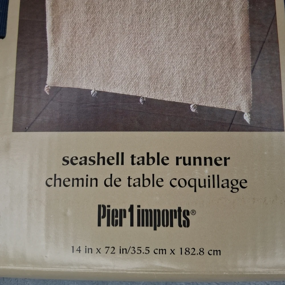 New Pier 1 Jute Table Runner Seashells Coastal Nautical Home Decor 14